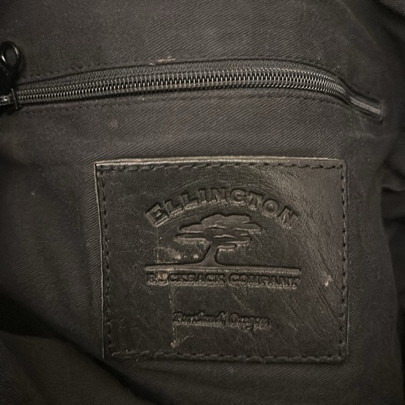 Ellington Black Leather Tote Bag purse Laptop - Picture 7 of 9